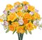 4 Bundles Artificial Daffodils & Faux Tulips – Silk Spring Flowers for Home, Table Centerpieces, Cemetery & Outdoor Decor